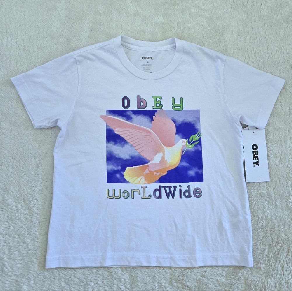 Obey Worldwide🌐 Peace✌️ Dove🕊 Graphic Tee👕 - NWT - Picture 10 of 15